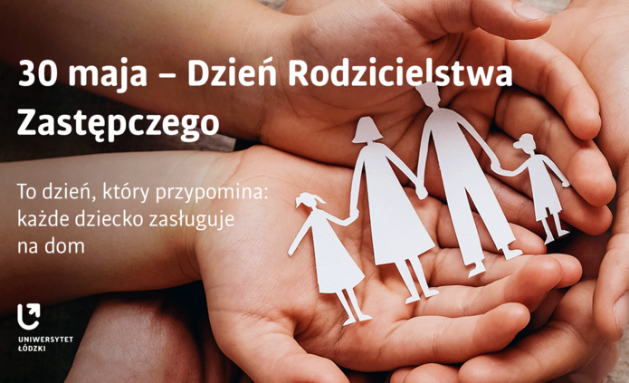 Hands with a cutout depicting a family with children