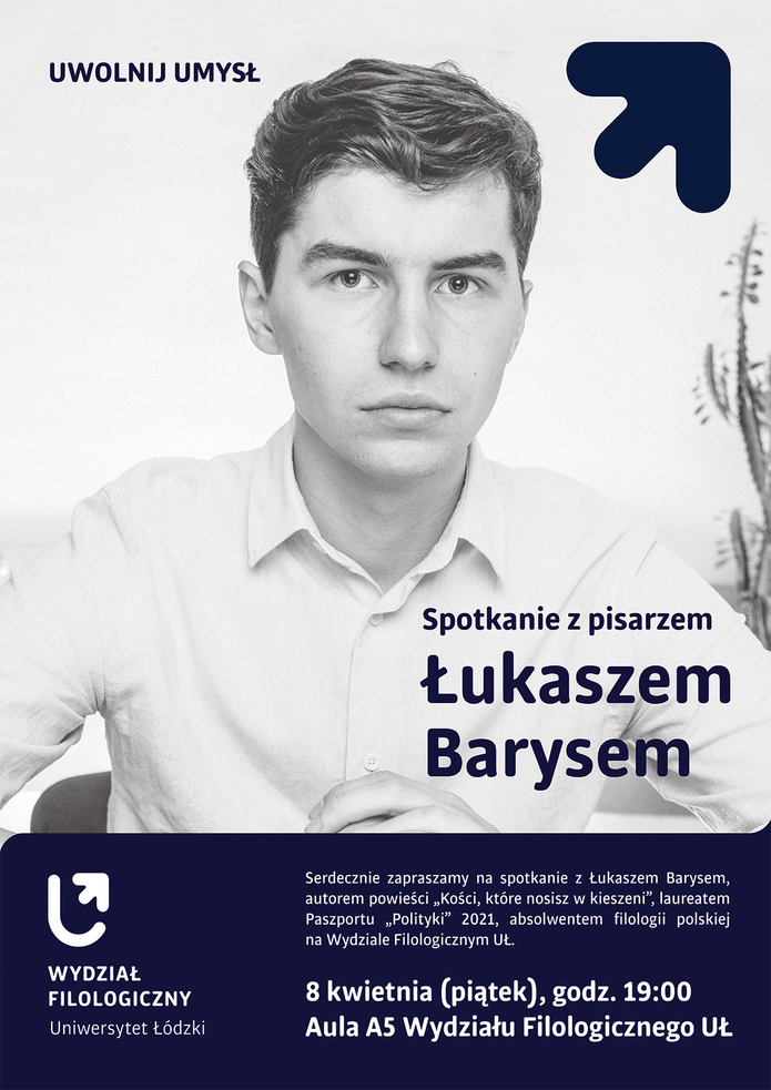 grafika ze zdjęciem pisarza