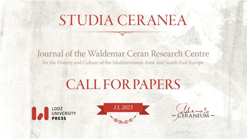 Grafika z napisem Call for Papers oraz z napisem Studia Cerenea