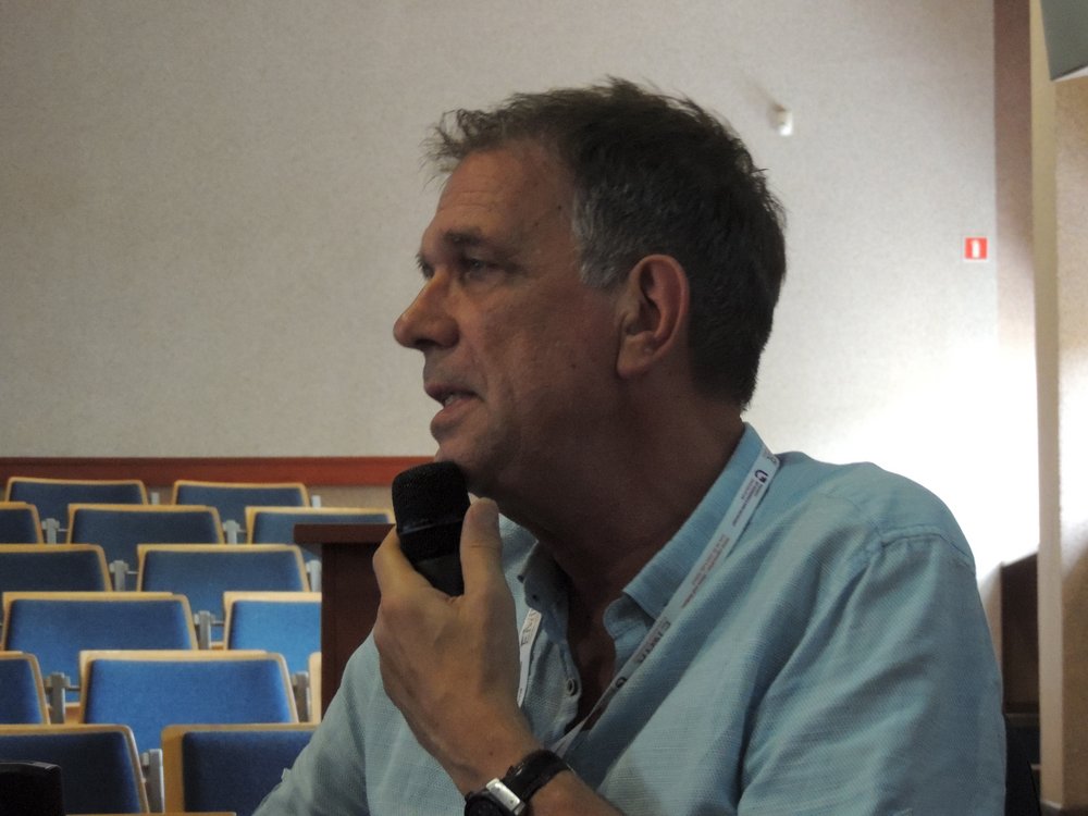 A man holding a microphone