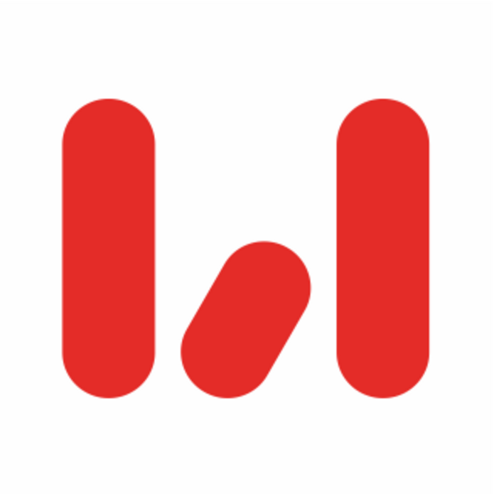 Czerwone logo wydawnictwa w kształcie litery W