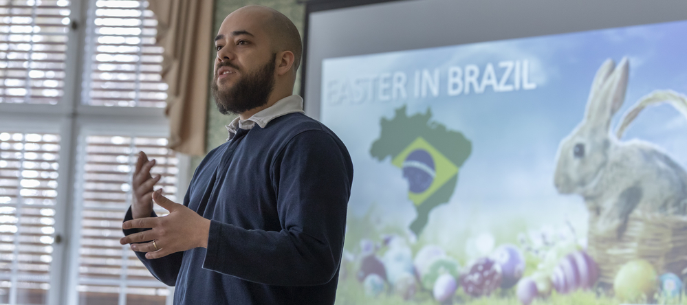 a participant of the Easter meeting talks about Brazilian traditions