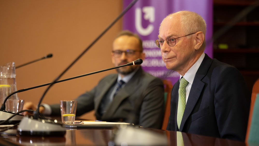 Hermann Van Rompuy podczas wykładu na EkSoc UŁ
