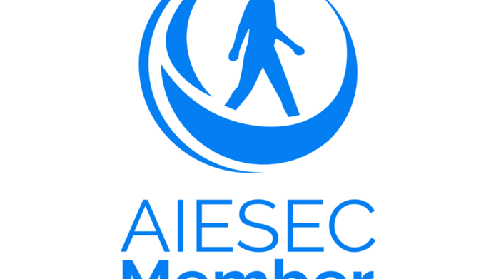 Biało-niebieski logotyp AIESEC