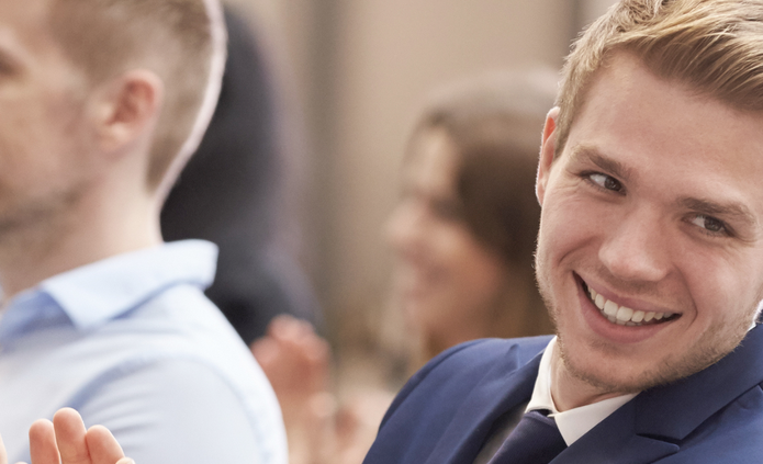 Young people applauding