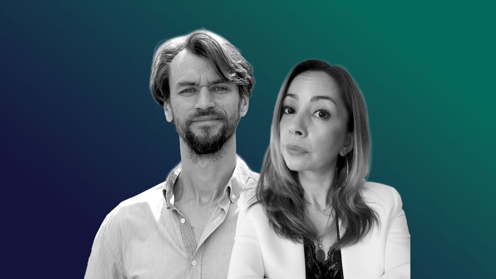 Portrait photos of Dr Karol Jóźwiak and Dr Ruxandra Ana and a caption: Minister of Science Scholarships for outstanding young scientists in 2024 have been awarded!