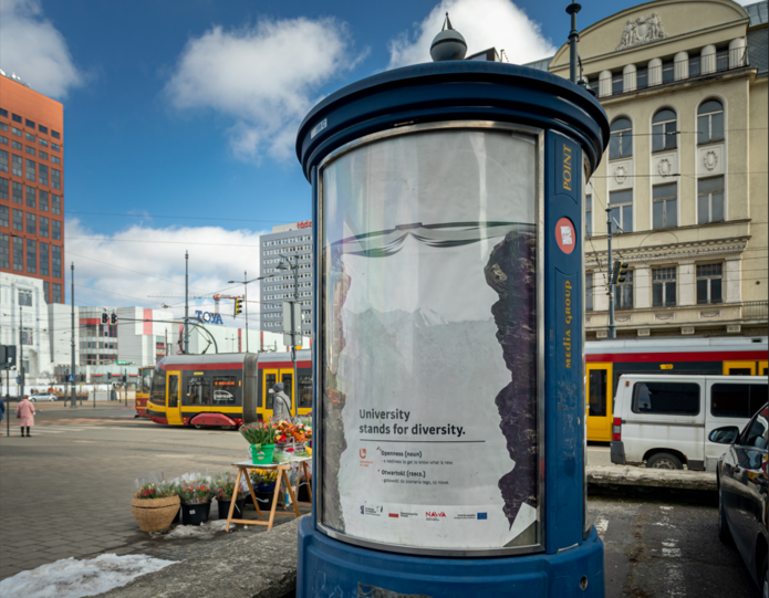 advertising pillar in Lodz