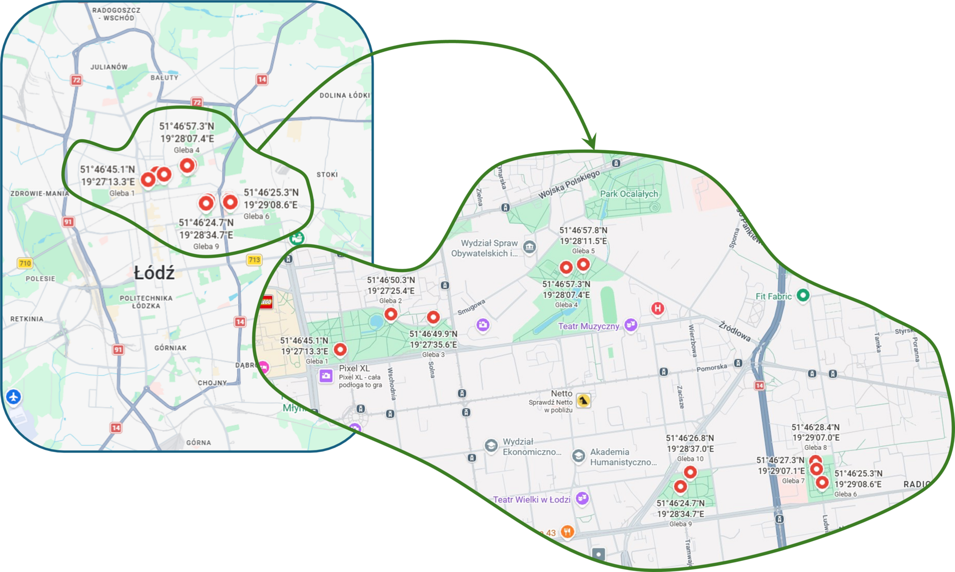 mapa badanego obszaru