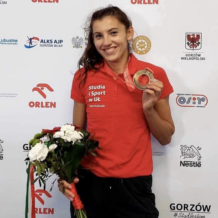 Agnieszka Bednarek with the bronze medal of the Polish Championships in the triple jump