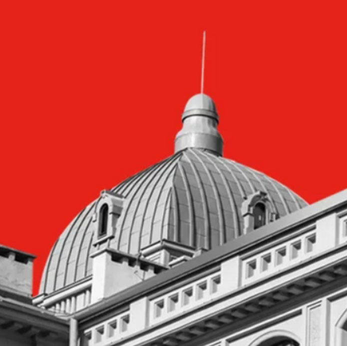 a graphic - the University of Lodz Rector's Office building