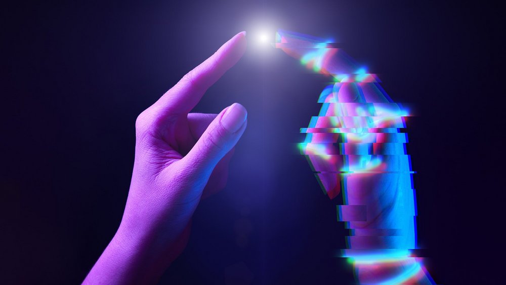 a decorative element: digitally generated hands