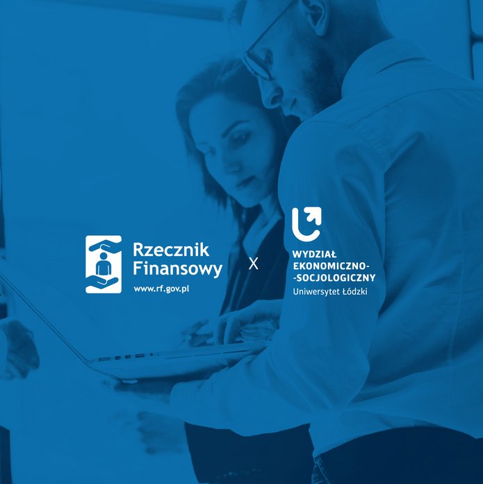 logotypy rzecznika finansowego i wydziału Ekonomiczno-Socjologicznego 