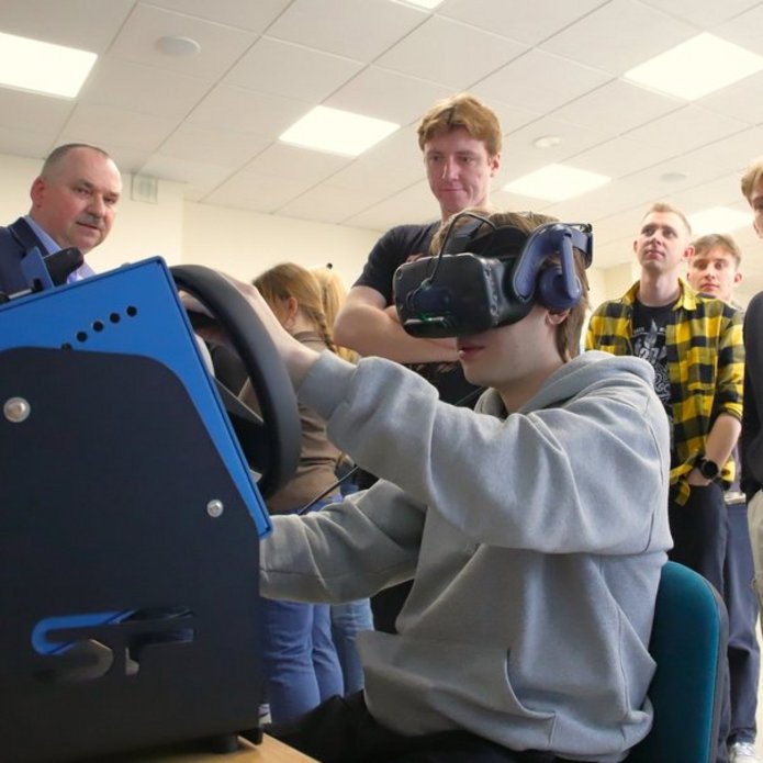 Participants during the simulator workshop