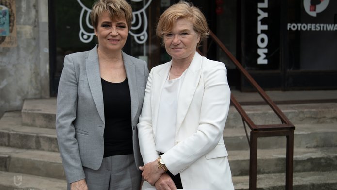 during the press conference the UL Rector, prof. Elżbieta Żądzińska and President of the city of Lodz, Hanna Zdanowska