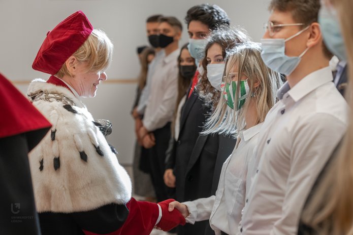 The UL Rector, Elżbieta Żądzińska during matriculation ceremony of students and doctoral students of the University of Lodz