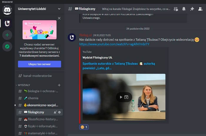 zrzut ekranowy profilu na Discordzie