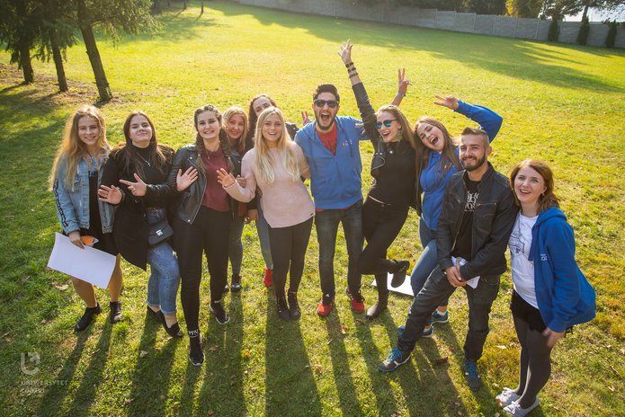 A group of happy students