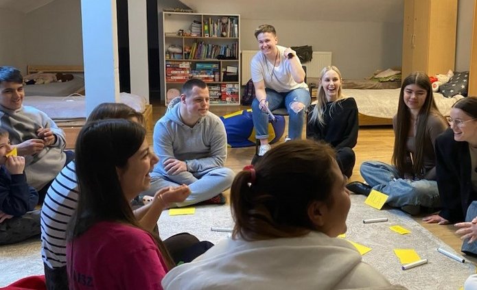 UniLodz students during interviews at the Orphanage No. 4 in Łódź