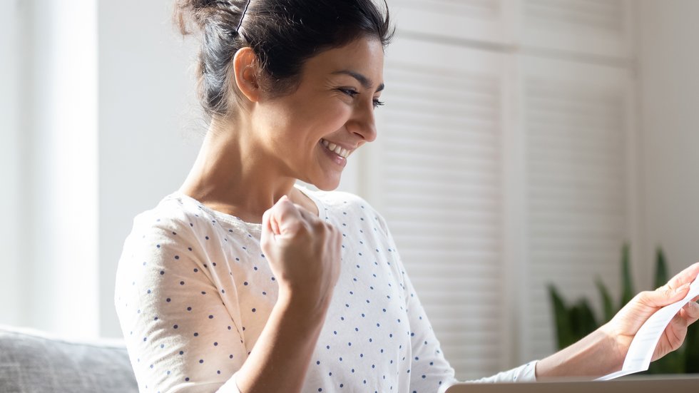 radosna mina na widok listu