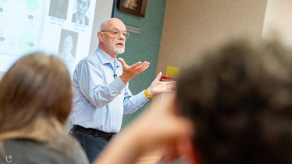 Prof. Derewenda delivering the lecture