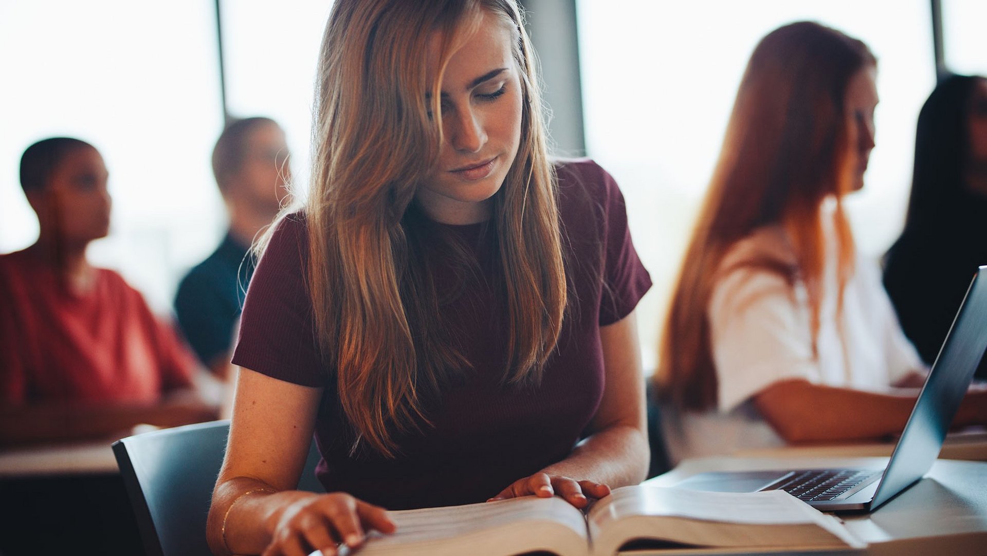 a decorative element: a studying student