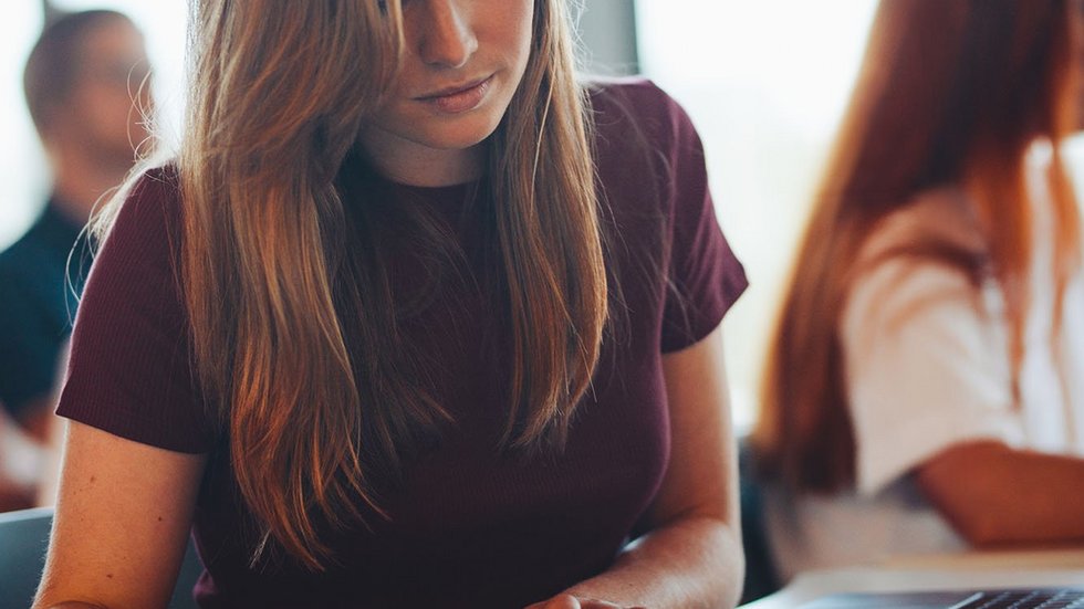 a decorative element: a studying student