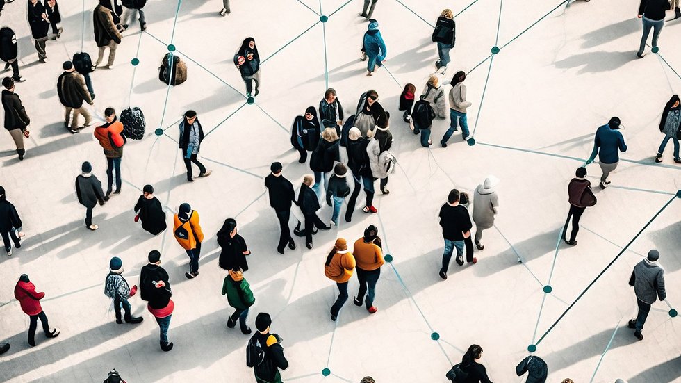 a decorative element: a group of people