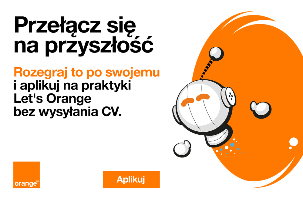 grafika promocyjna programu praktyk w firmie Orange