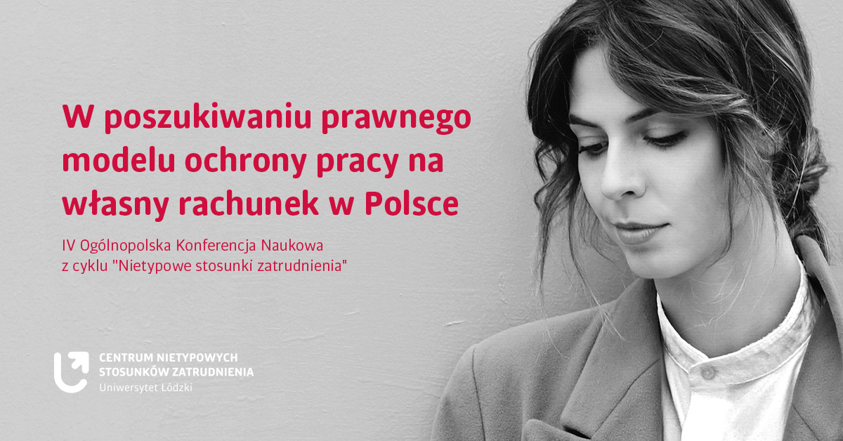 Czarno-białe zdjecie z kobietą z tytułem konferencji