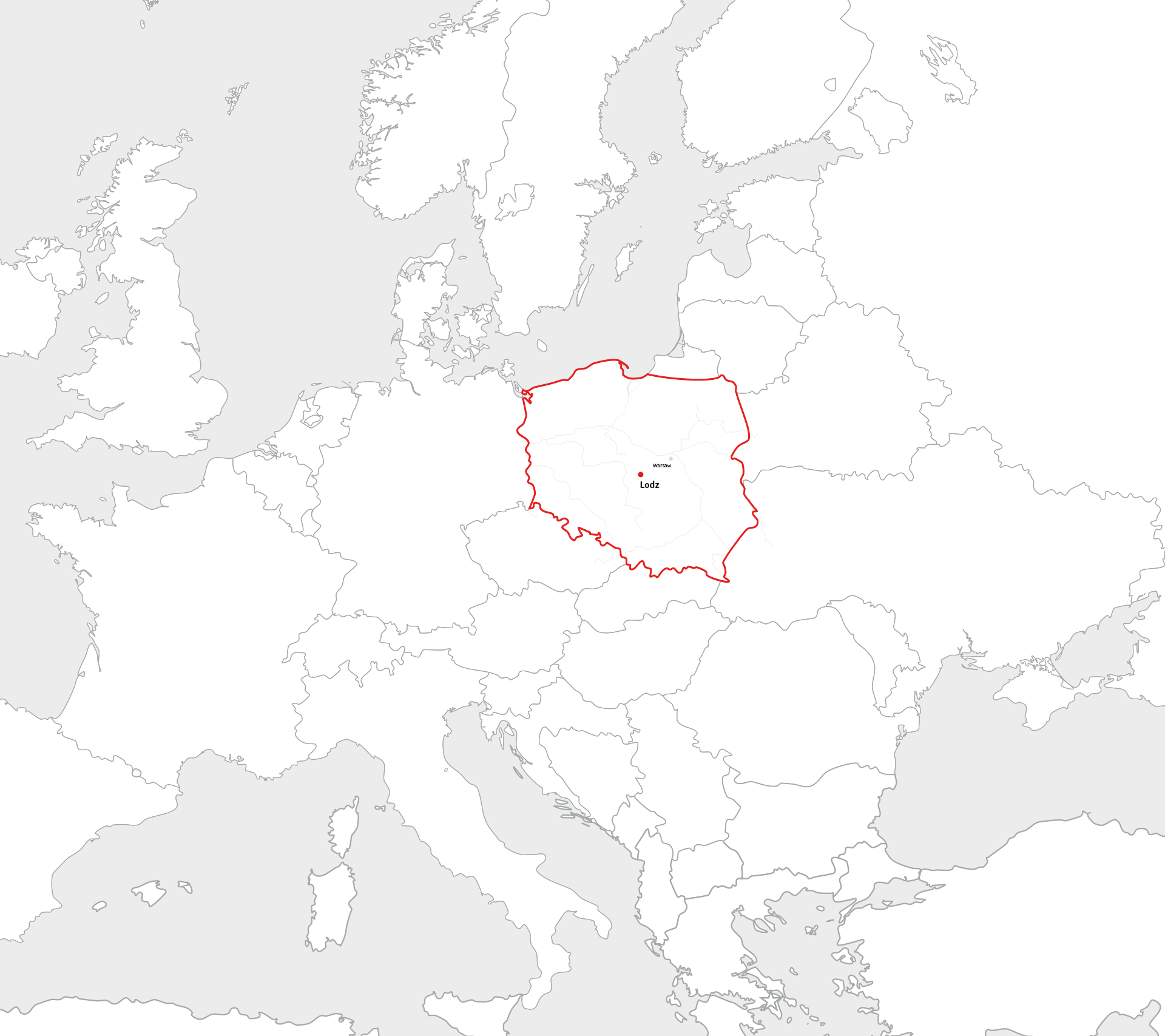 mapa Europy z zaznaczoną Polską