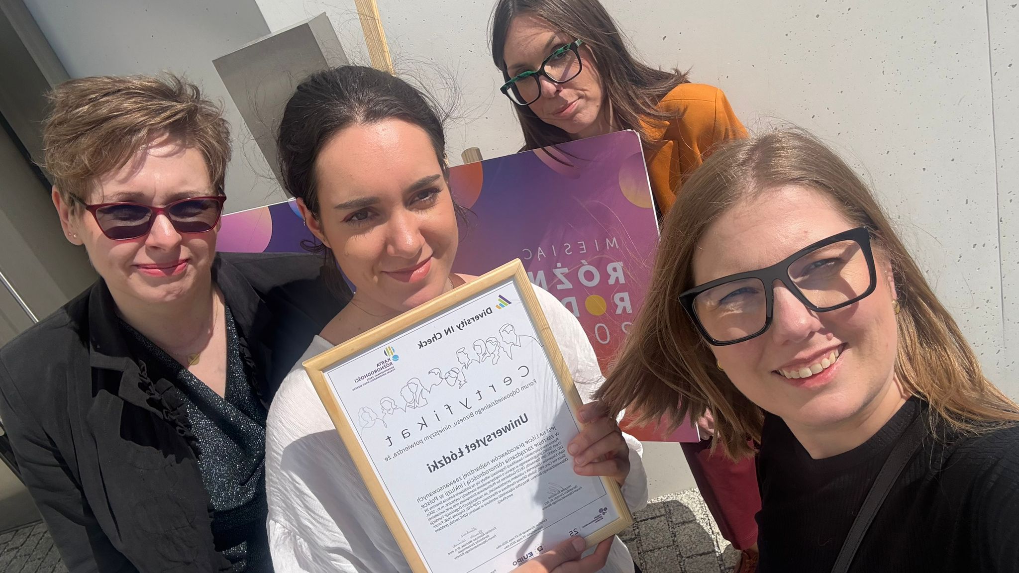 Członkinie delegacji UŁ, która odebrała certyfikat