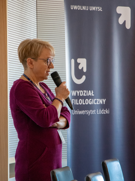 dr hab. Danuta Kowalska, prof. UŁ podczas wykładu