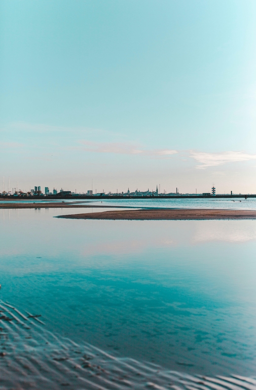 a color photo of the Baltic Sea coast with a view of Tallinn