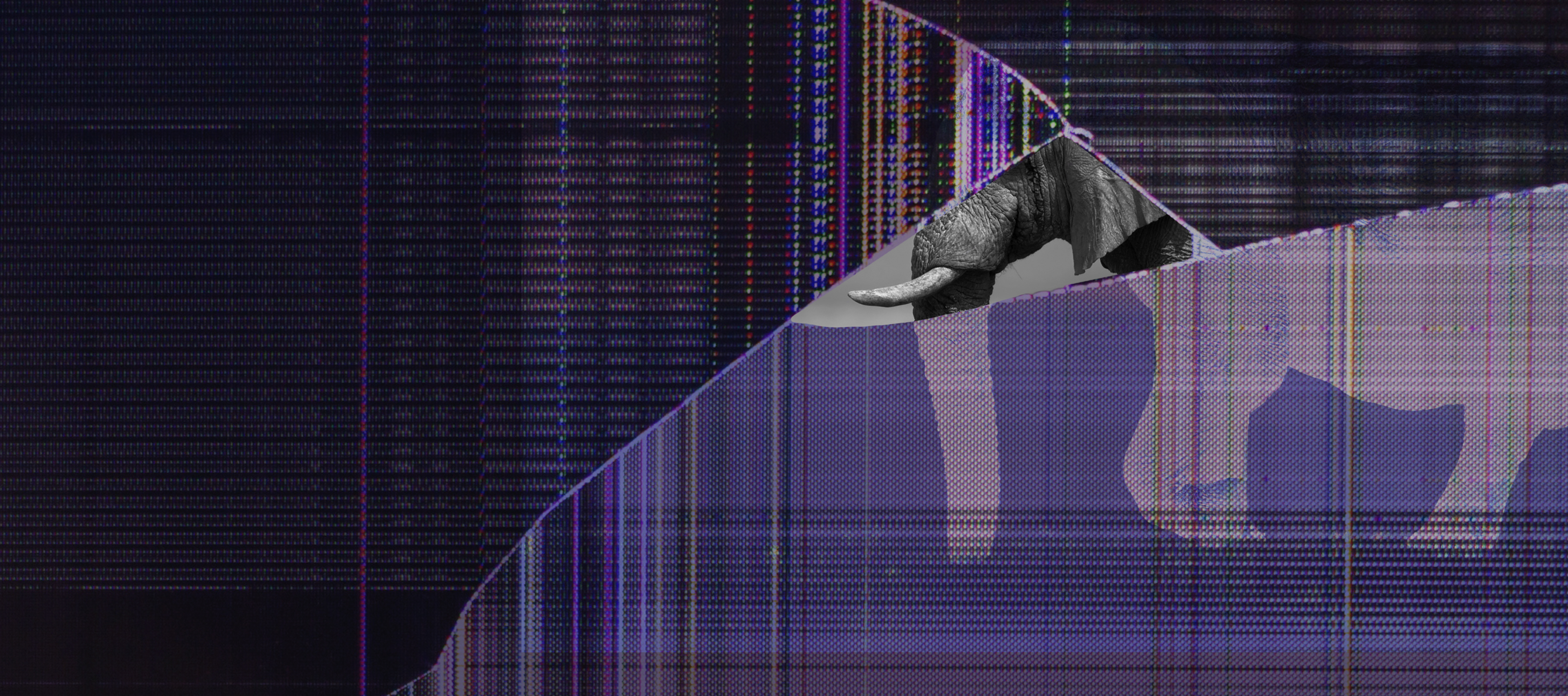 Grafika artystyczna przedstawiająca słonia