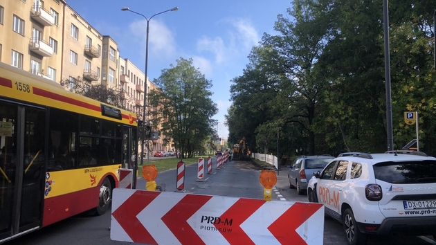 Uniwersytecka street during renovation