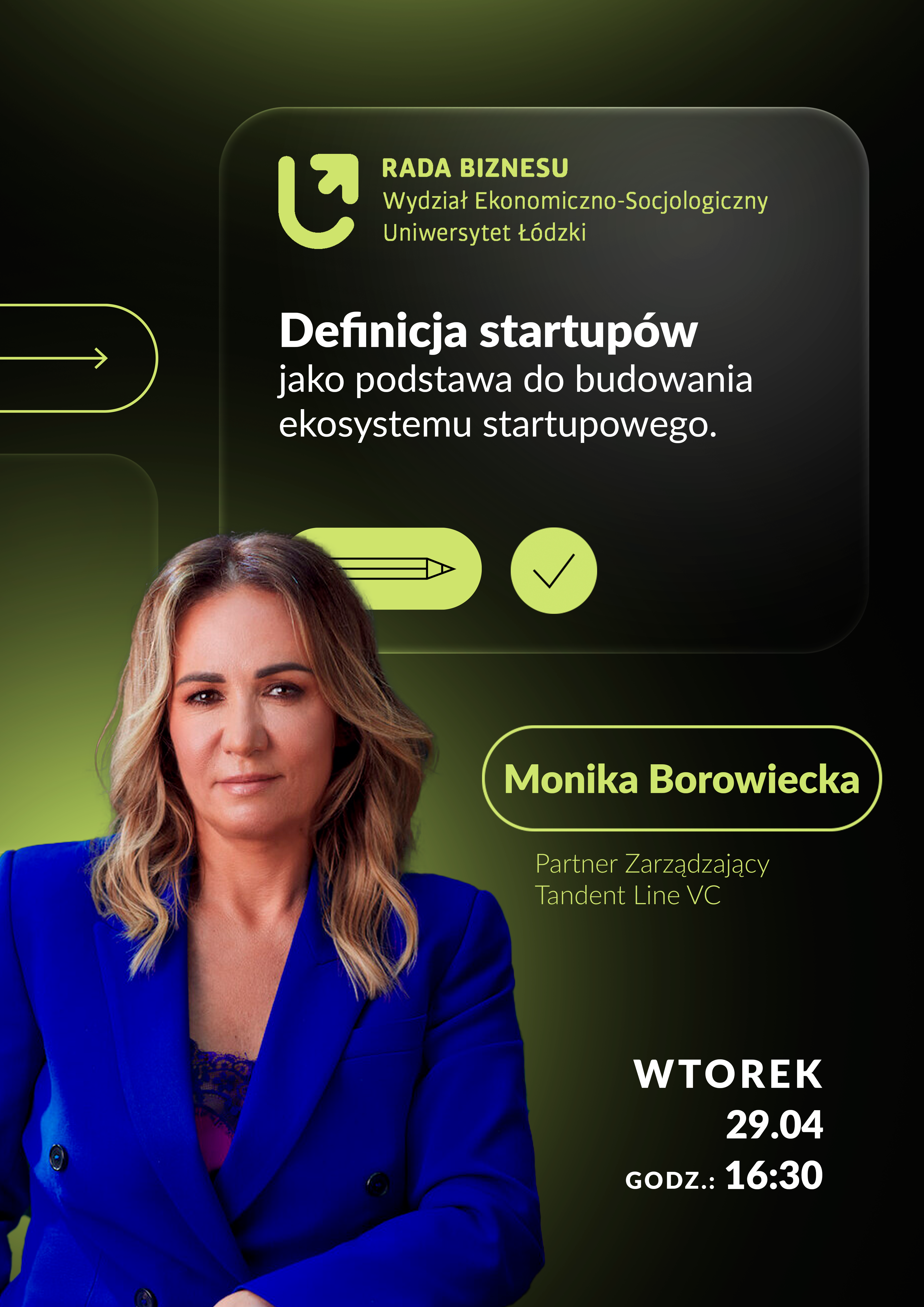 grafika informująca o spotkaniu z Moniką Borowiecką 