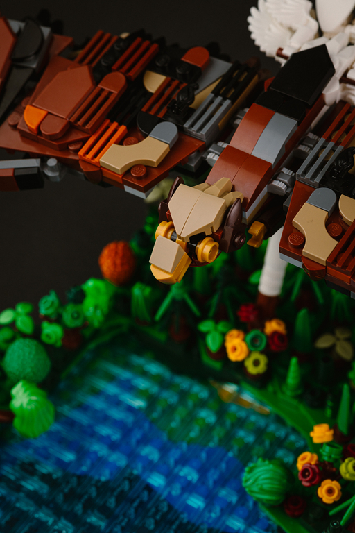  a bald eagle model made of Lego bricks