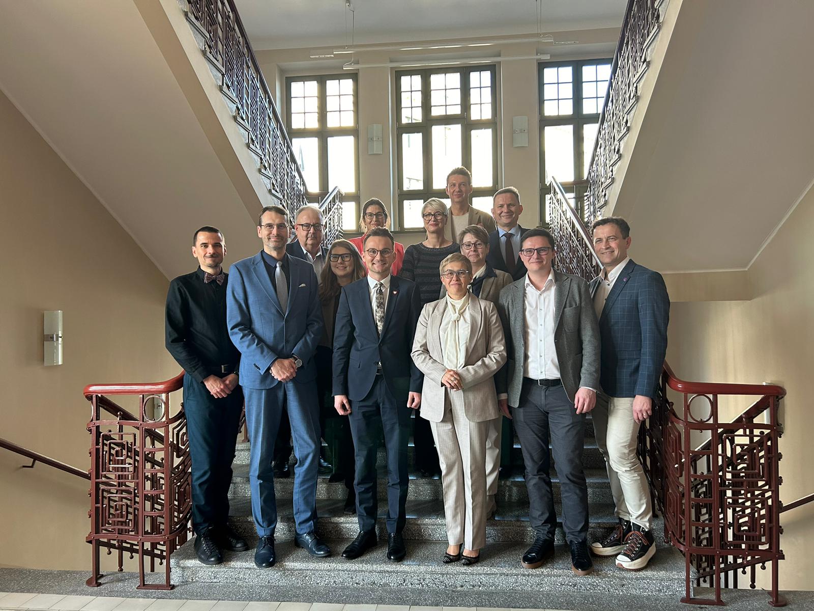 Rector’s Board of the University of Lodz with MP Adrian Witczak (Civic Coalition) and Deputy Minister of Science and Higher Education, Prof. dr hab. inż. Maria Mrówczyńska