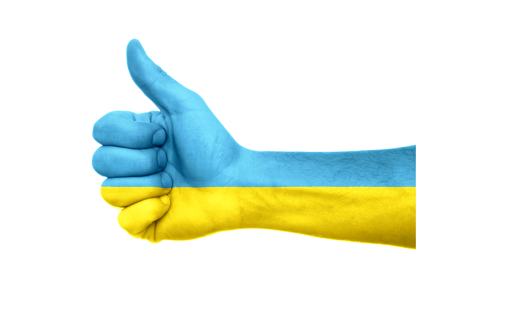 Dłoń z flagą Ukrainy