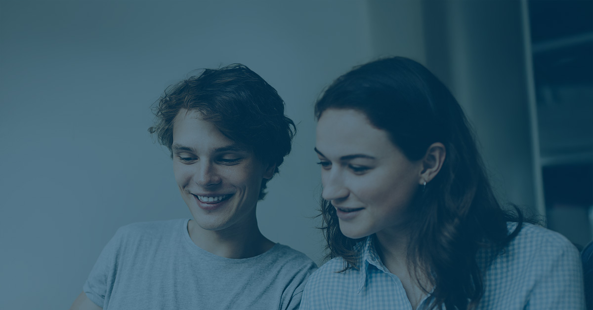 a decorative element: two young persons