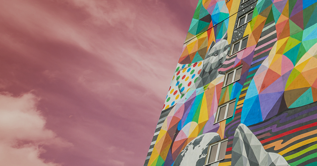 Jeden z murali, który zdobi Kampus UŁ