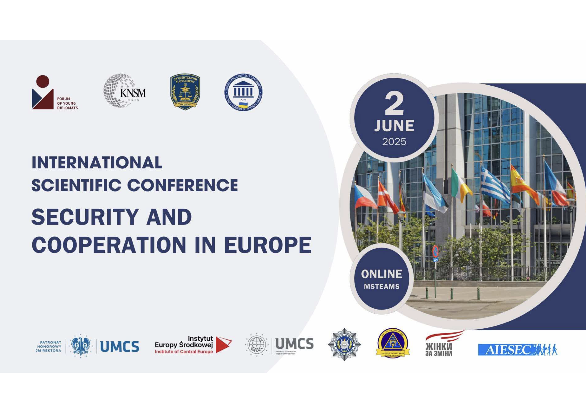 Plakat promujący Międzynarodową Konferencję Naukową „Security and Cooperation in Europe”