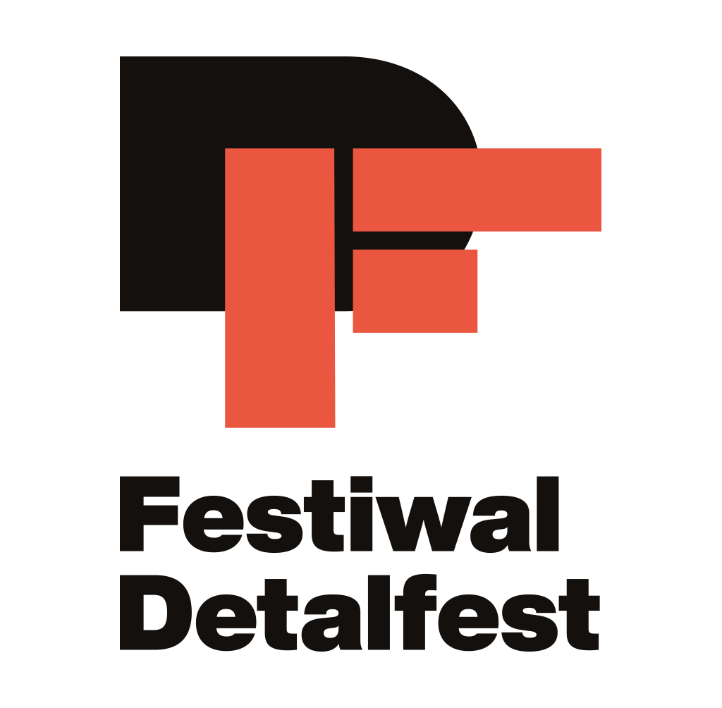 logo of the Festival, a set of letters - black D and red F