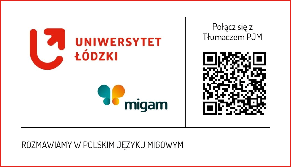 [Translate to English:] Kod QR tłumacza migam Uniwersytetu Łódzkiego
